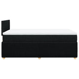 Slatted bed base with black mattress 120x190 cm fabric