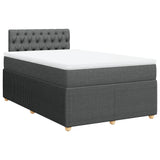 Slatted bed base with dark gray mattress 120x190cm fabric