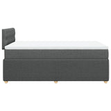 Slatted bed base with dark gray mattress 120x190cm fabric