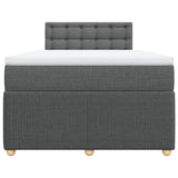 Slatted bed base with dark gray mattress 120x190cm fabric