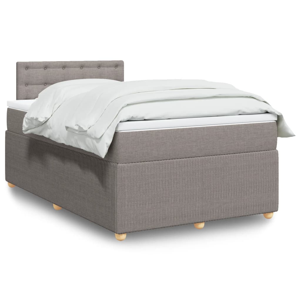 Sommier à lattes de lit avec matelas taupe 120x190 cm tissu