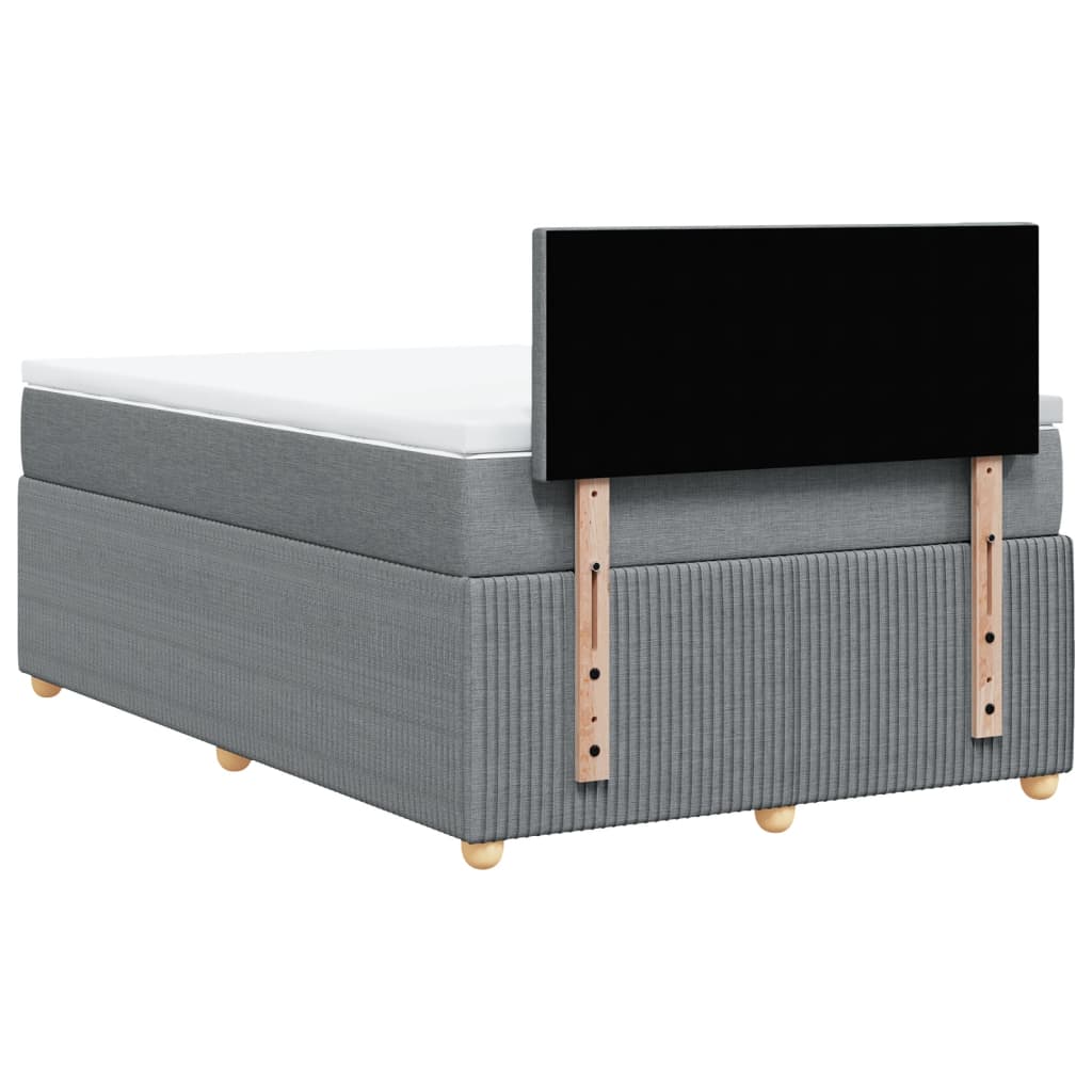 Sommier à lattes de lit avec matelas Gris clair 120x200cm Tissu