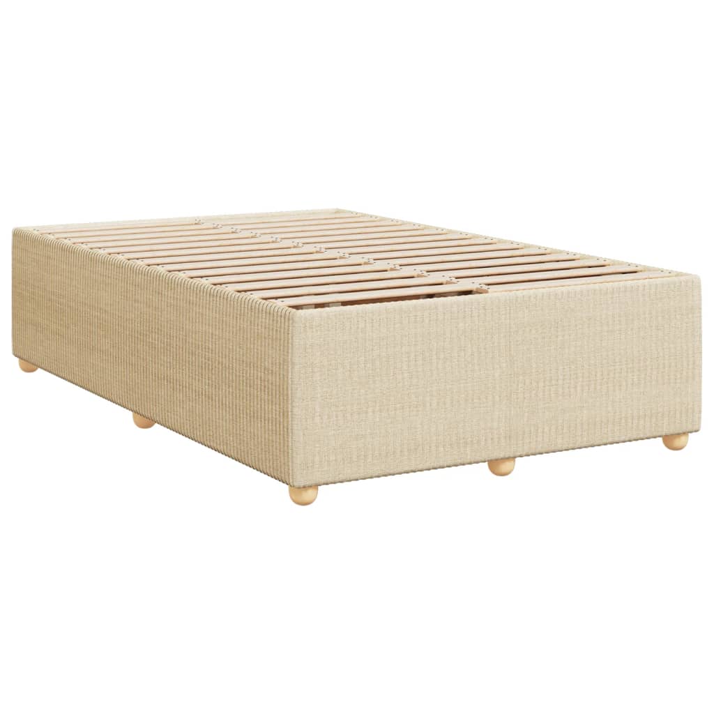 Bed slatted base with mattress Cream 120x200 cm Fabric