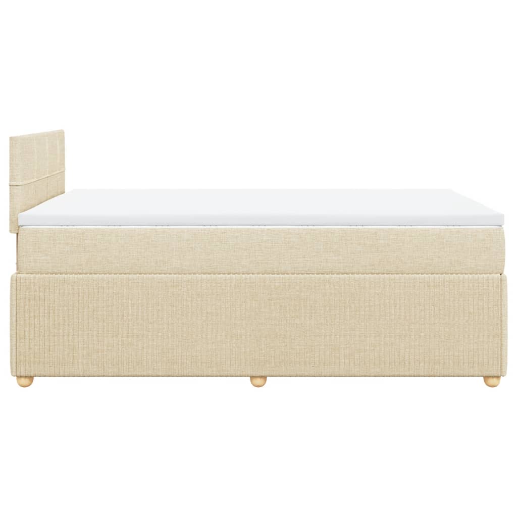 Bed slatted base with mattress Cream 120x200 cm Fabric