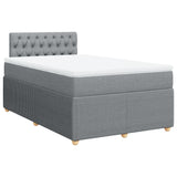 Sommier à lattes de lit avec matelas Gris clair 120x200cm Tissu