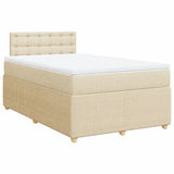 Bed slatted base with mattress Cream 120x200 cm Fabric