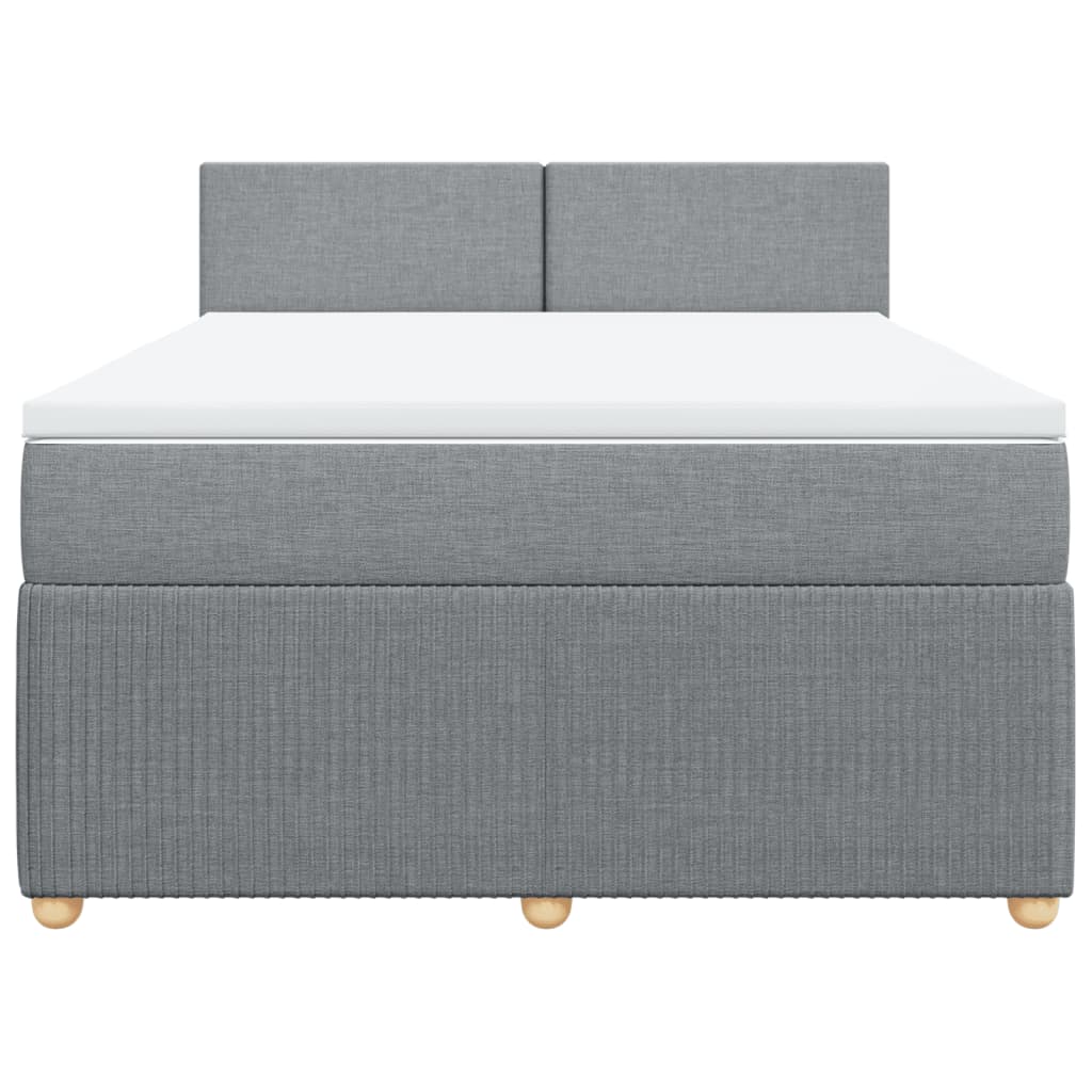 Sommier à lattes de lit avec matelas Gris clair 140x190cm Tissu