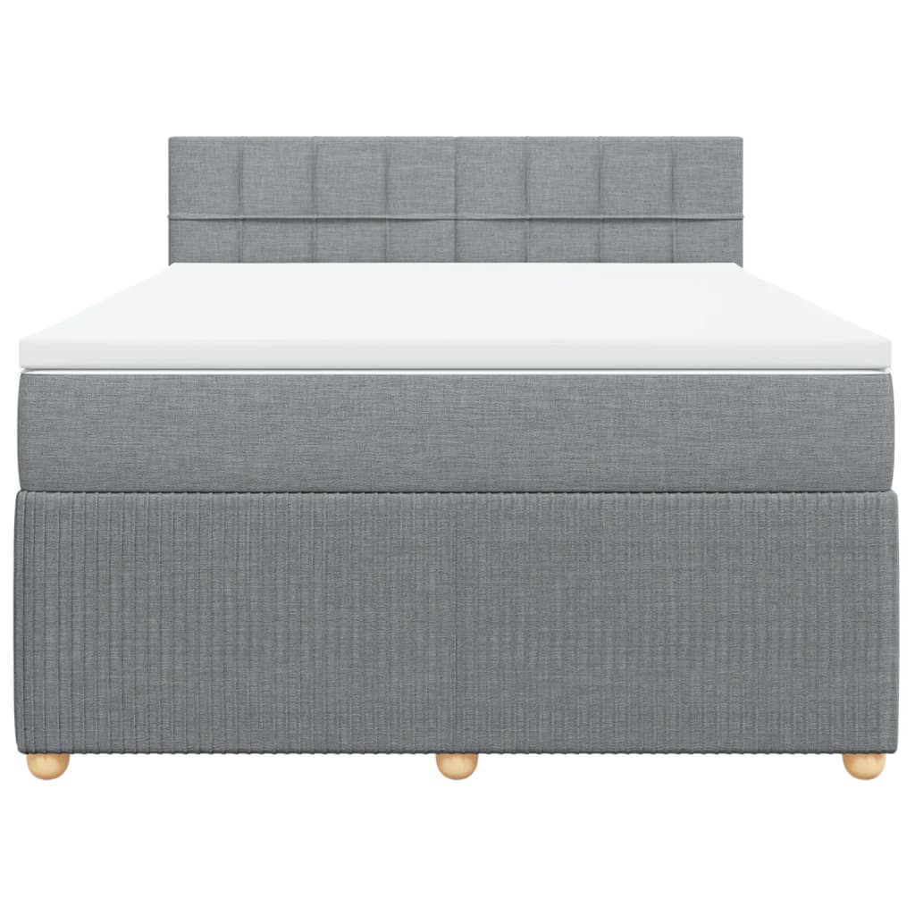 Sommier à lattes de lit avec matelas Gris clair 140x190cm Tissu