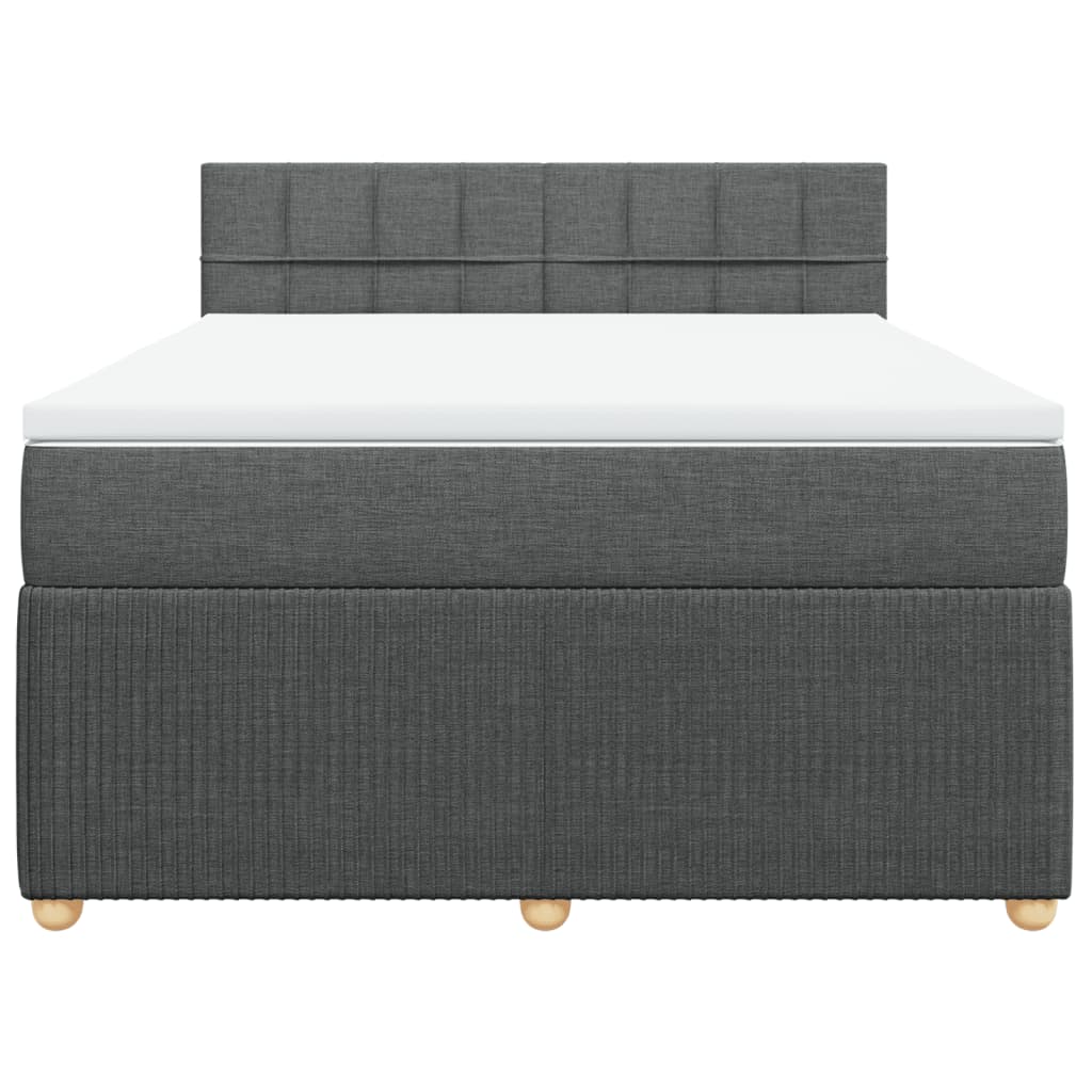 Sommier à lattes de lit avec matelas Gris foncé 140x190cm Tissu