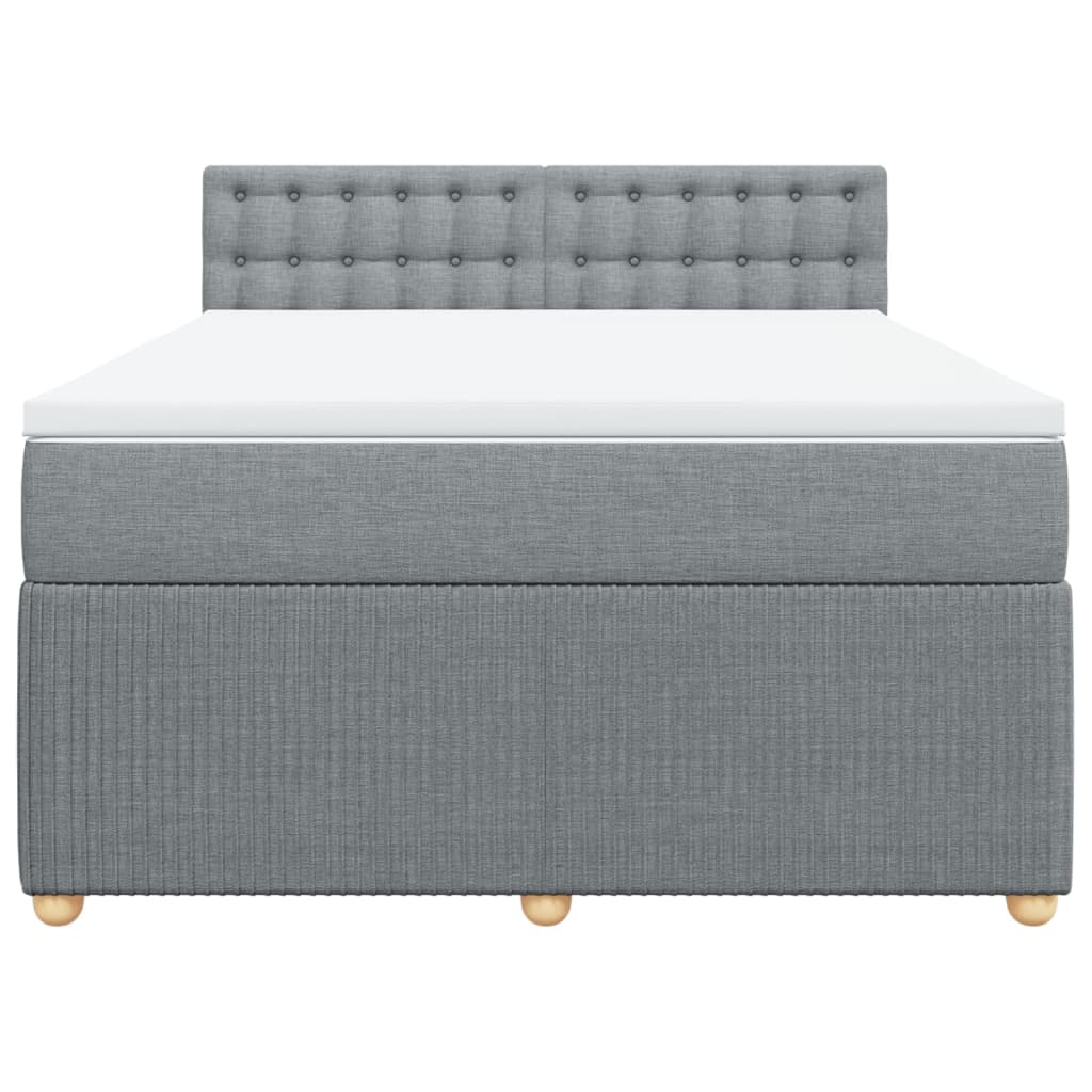 Sommier à lattes de lit avec matelas Gris clair 140x190cm Tissu