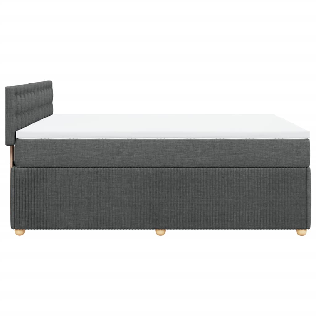 Sommier à lattes de lit avec matelas Gris foncé 140x190cm Tissu