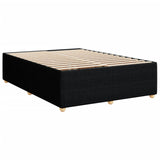 Sommier à lattes de lit avec matelas Noir 140x190 cm Tissu