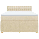 Bed slatted base with mattress Cream 140x190 cm Fabric