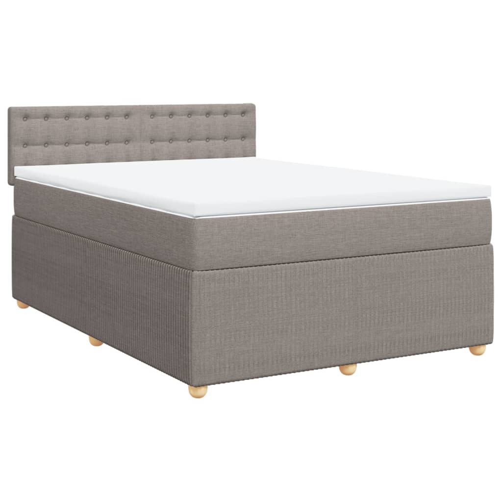 Sommier à lattes de lit avec matelas Taupe 140x200 cm Tissu