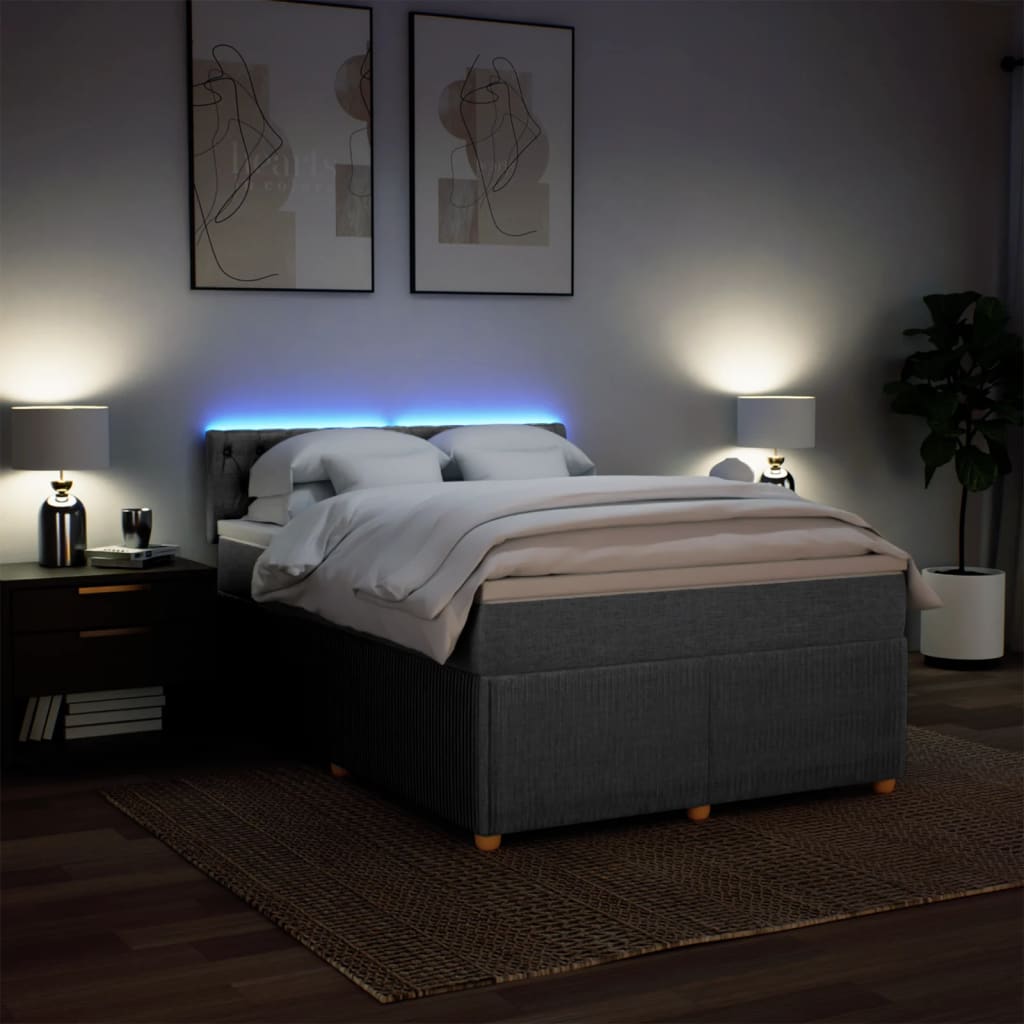 Slatted bed base with mattress Light grey 160x200cm Fabric