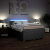 Slatted bed base with mattress Light grey 160x200cm Fabric