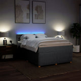 Slatted bed base with mattress Light grey 160x200cm Fabric