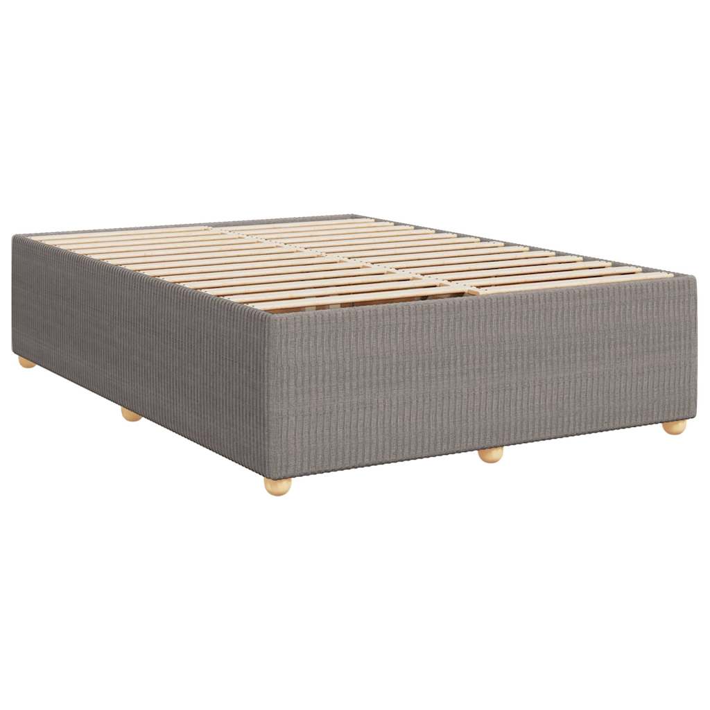 Sommier à lattes de lit avec matelas Taupe 160x200 cm Tissu