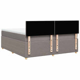 Sommier à lattes de lit avec matelas Taupe 180x200 cm Tissu