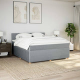 Slatted bed base with mattress Light grey 180x200cm Fabric