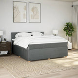 Slatted bed base with mattress Dark grey 180x200cm Fabric