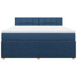 Slatted bed base with mattress Blue 180x200 cm Fabric