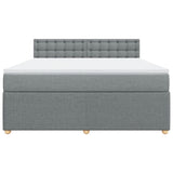 Slatted bed base with mattress Light grey 180x200cm Fabric