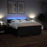 Slatted bed base with mattress Black 180x200 cm Fabric