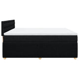 Slatted bed base with mattress Black 180x200 cm Fabric