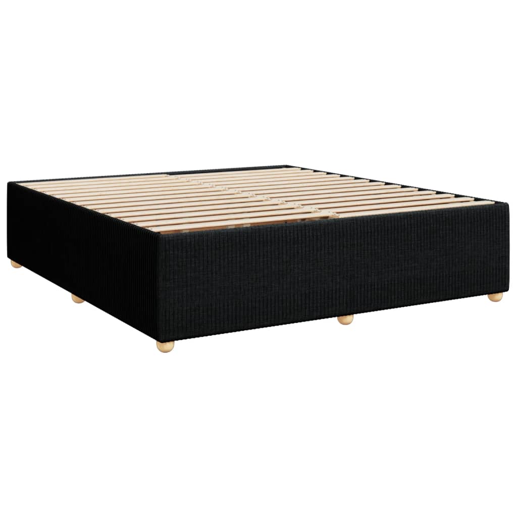 Slatted bed base with mattress Black 180x200 cm Fabric