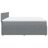 Sommier à lattes de lit avec matelas Gris clair 200x200cm Tissu