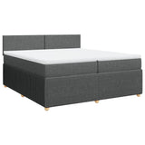 Sommier à lattes de lit avec matelas Gris foncé 200x200cm Tissu