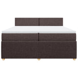 Slatted bed base with mattress Dark brown 200x200 cm