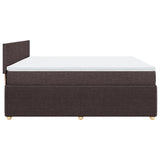 Slatted bed base with mattress Dark brown 200x200 cm