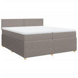 Sommier à lattes de lit avec matelas Taupe 200x200 cm Tissu