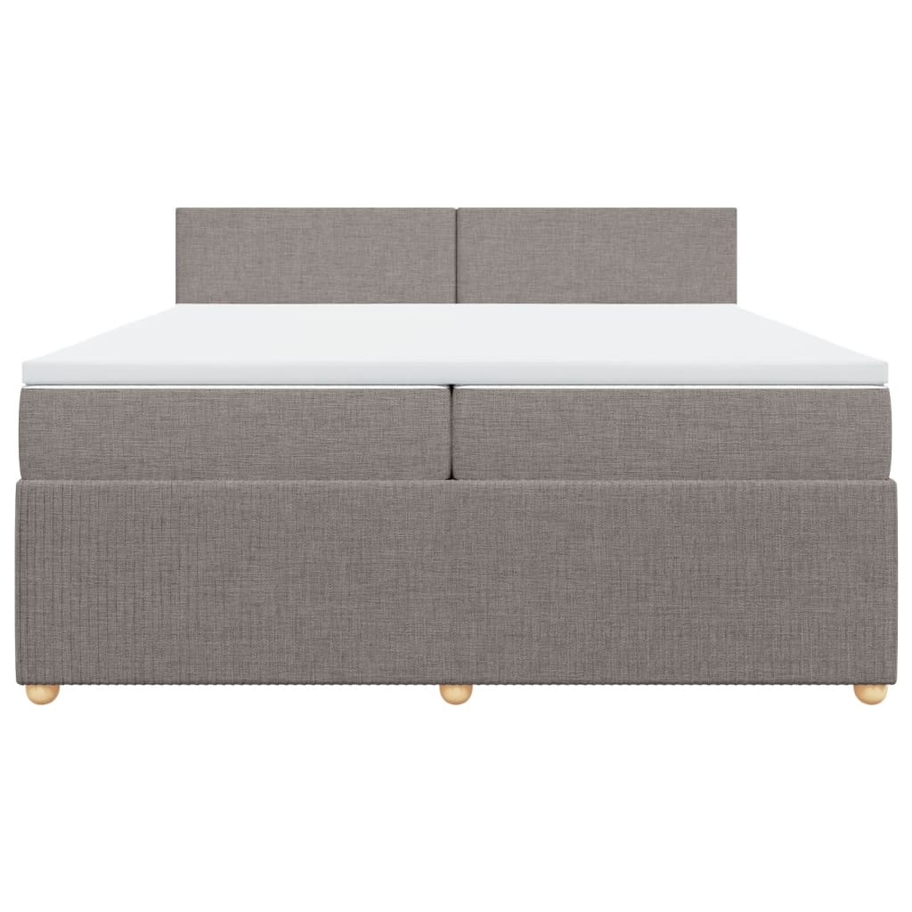 Sommier à lattes de lit avec matelas Taupe 200x200 cm Tissu