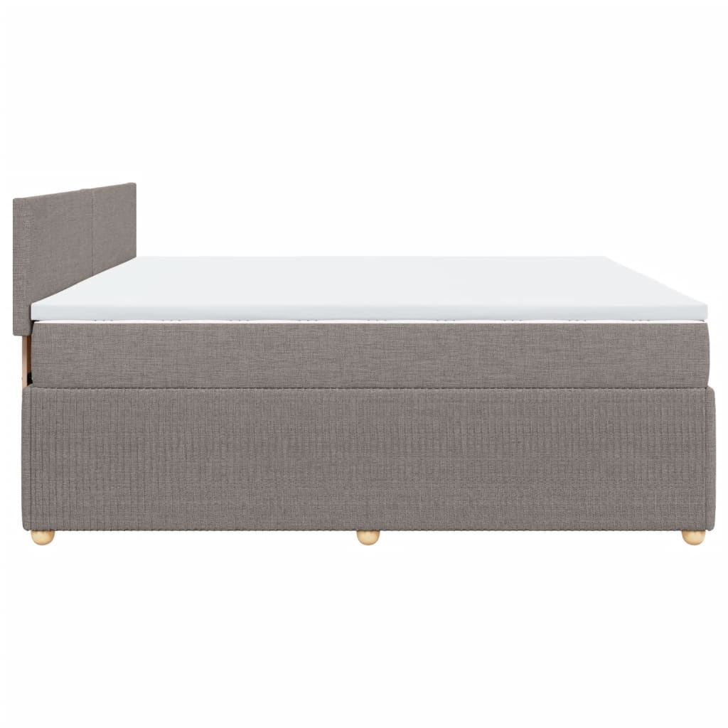 Sommier à lattes de lit avec matelas Taupe 200x200 cm Tissu