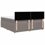 Sommier à lattes de lit avec matelas Taupe 200x200 cm Tissu