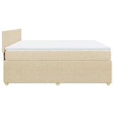 Bed slatted base with mattress Cream 200x200 cm Fabric