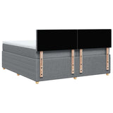 Sommier à lattes de lit avec matelas Gris clair 200x200cm Tissu