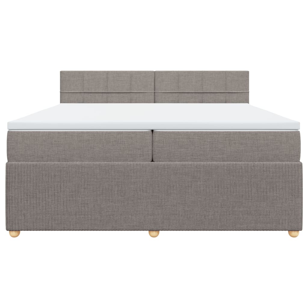 Sommier à lattes de lit avec matelas Taupe 200x200 cm Tissu