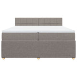 Sommier à lattes de lit avec matelas Taupe 200x200 cm Tissu