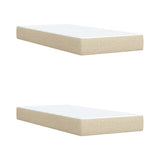 Bed slatted base with mattress Cream 200x200 cm Fabric