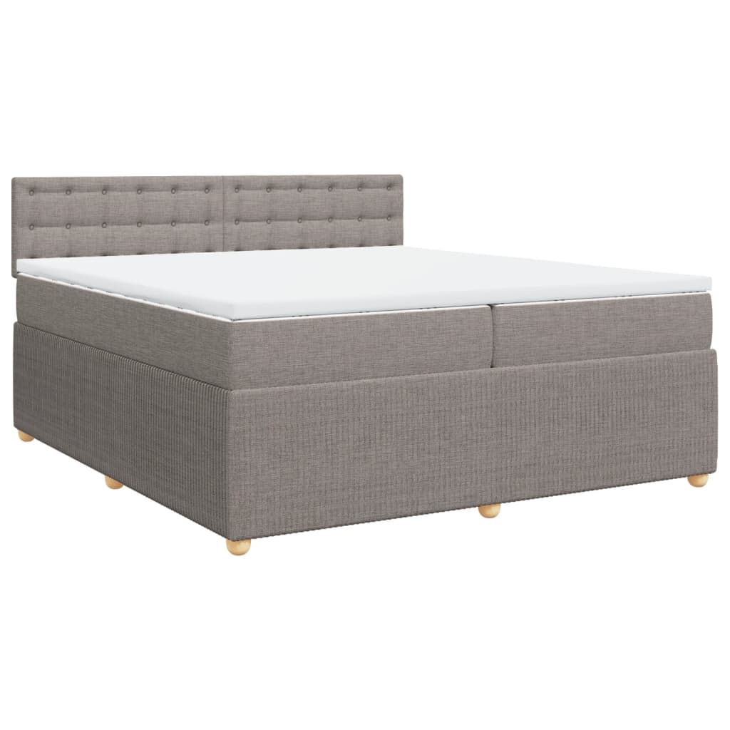 Sommier à lattes de lit avec matelas Taupe 200x200 cm Tissu