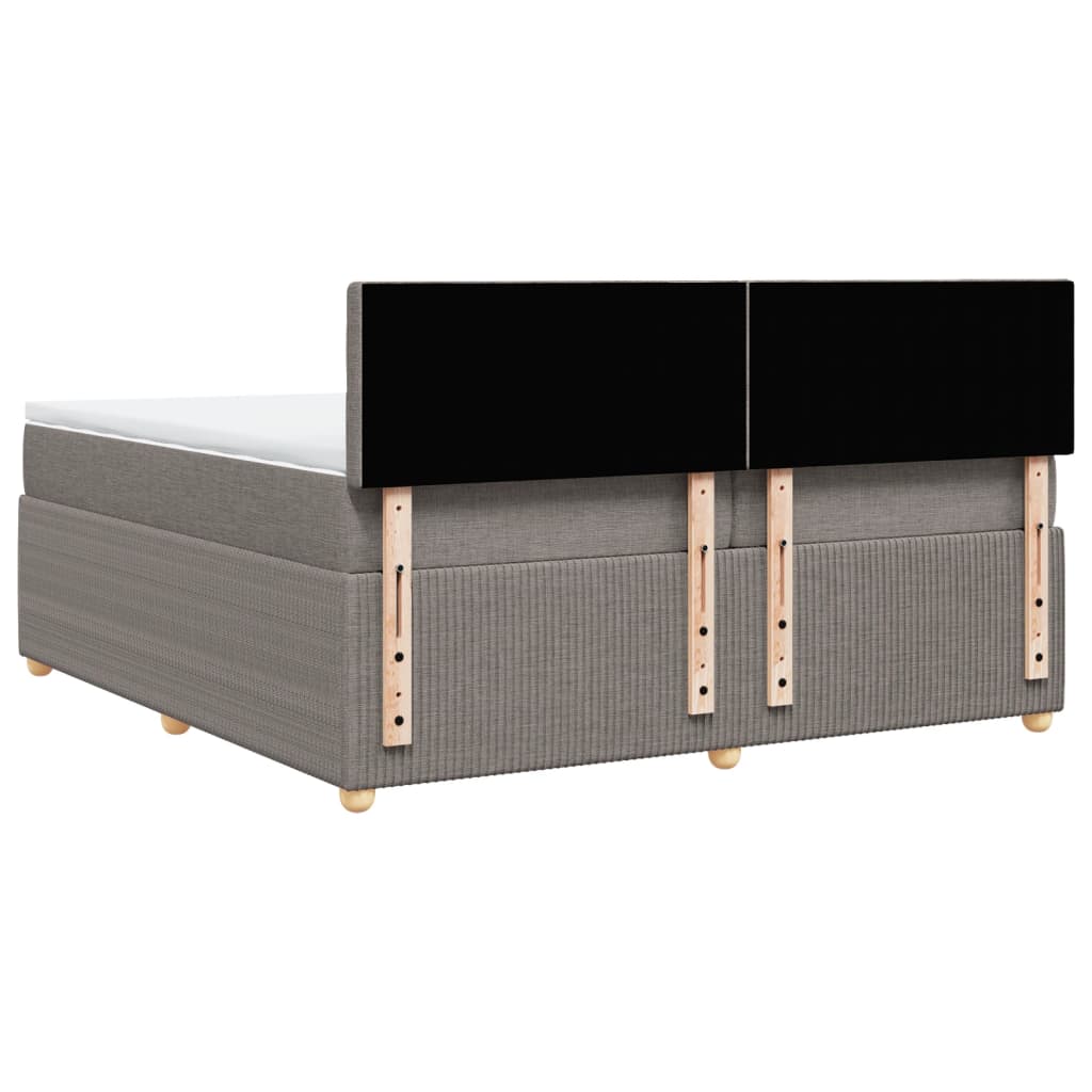 Sommier à lattes de lit avec matelas Taupe 200x200 cm Tissu