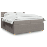 Sommier à lattes de lit avec matelas Taupe 200x200 cm Tissu