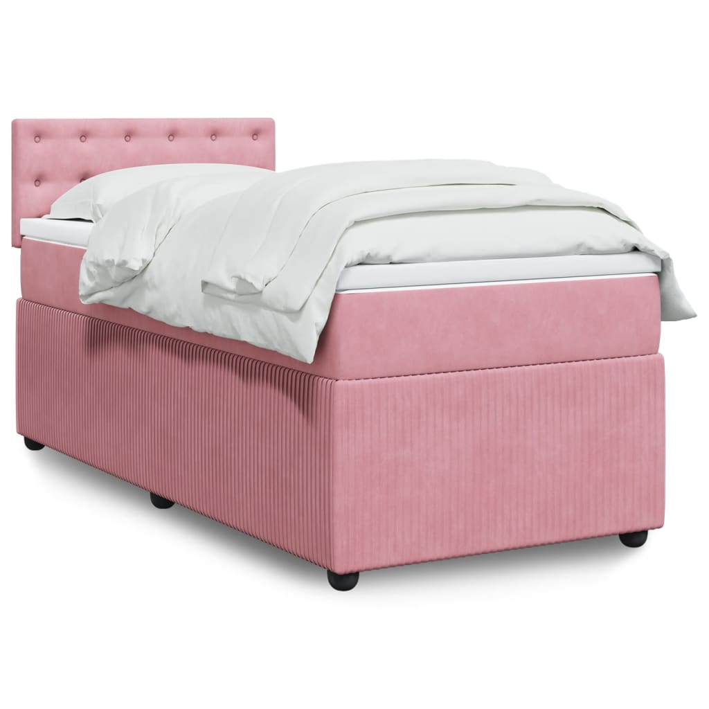 Sommier à lattes de lit avec matelas Rose 90x190 cm Velours