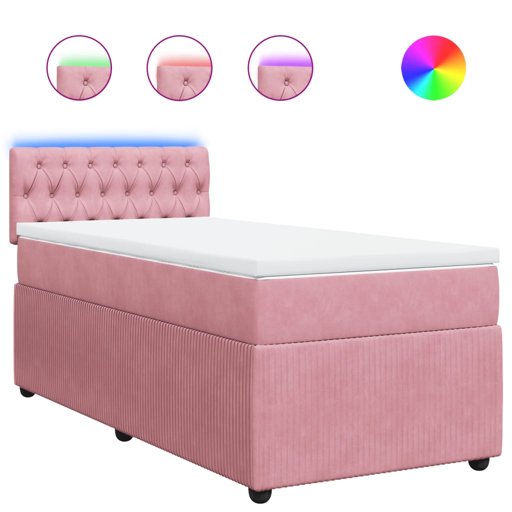 Sommier à lattes de lit avec matelas Rose 90x190 cm Velours