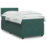 Slatted bed base with mattress Dark green 90x200 cm