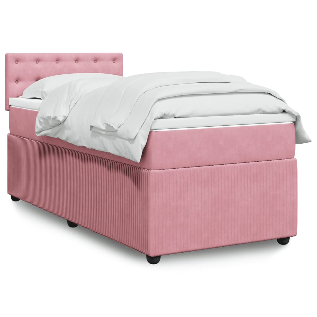 Sommier à lattes de lit avec matelas Rose 90x200 cm Velours